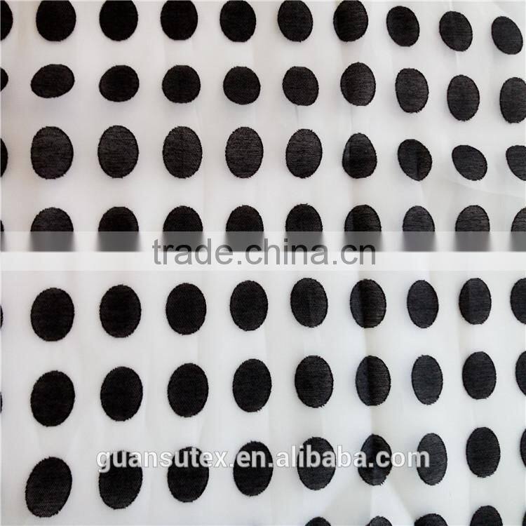 latest style organza burn out lace fabric, dot design lace fabric for women fashion dress