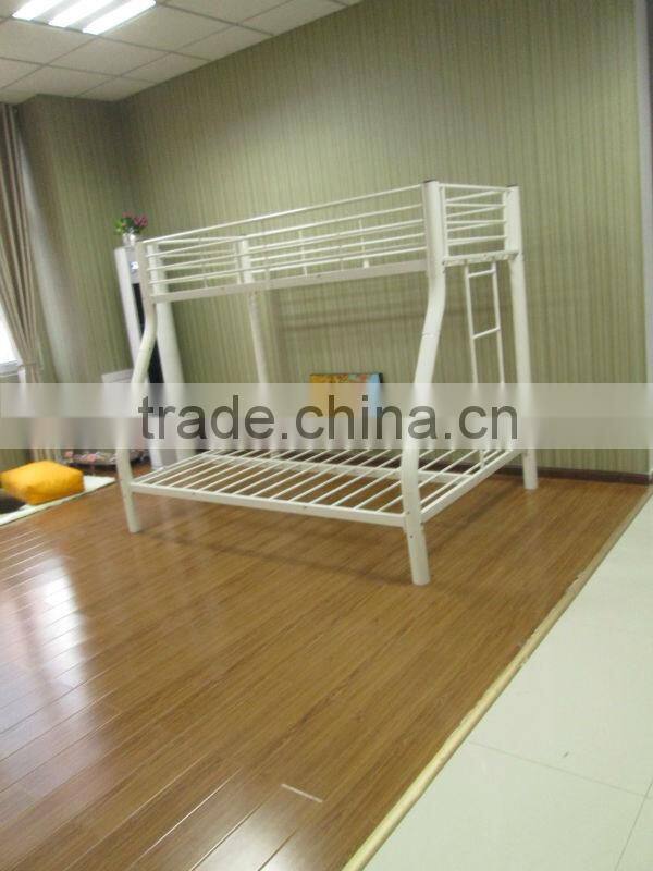 Modern Twin-Over-Full Premium Metal Bunk Bed, White