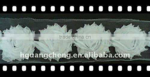 SHABBY CHIC CHIFFON ROSE TRIM