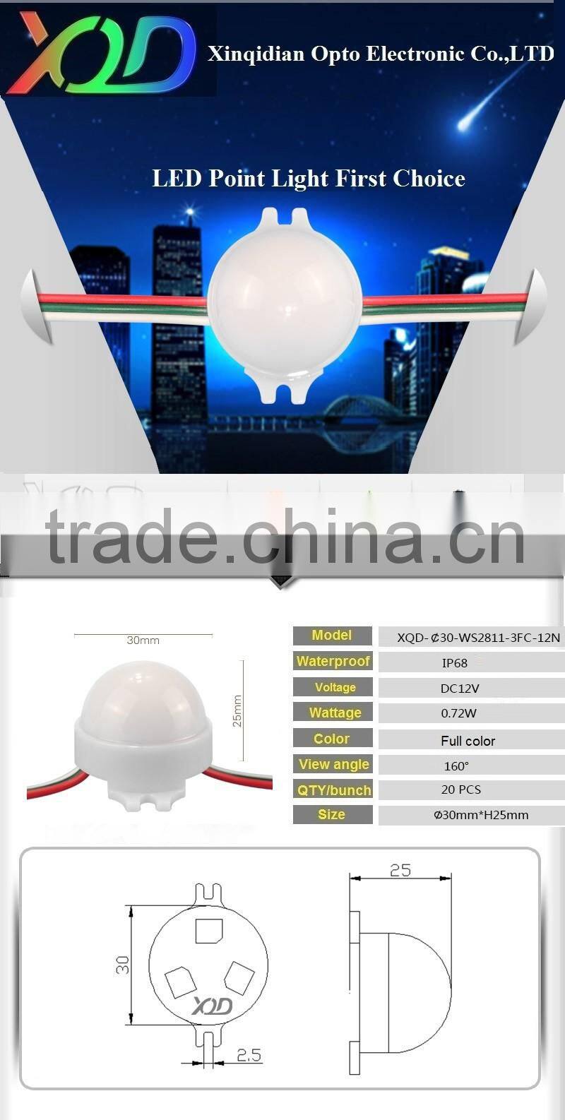high quality led point light source 30mm for DMX 9883 IC control pixel project