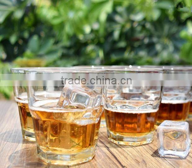 transparent plastic octagonal drinking glass