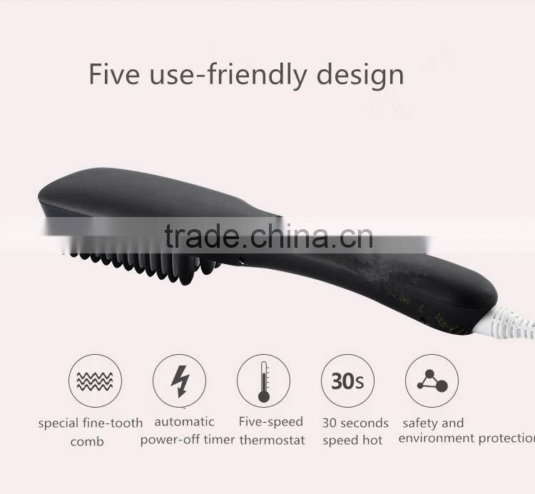 Ceramic PBT Not Hurt Anti-Scald 2 In 1 Anion Hair Straightener Brush