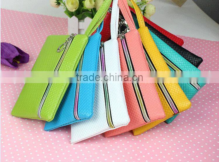 Beauty Women Coin Purse Wallet Woven Mobile Phone Pouch Case Candy Color Mini hand Bag New