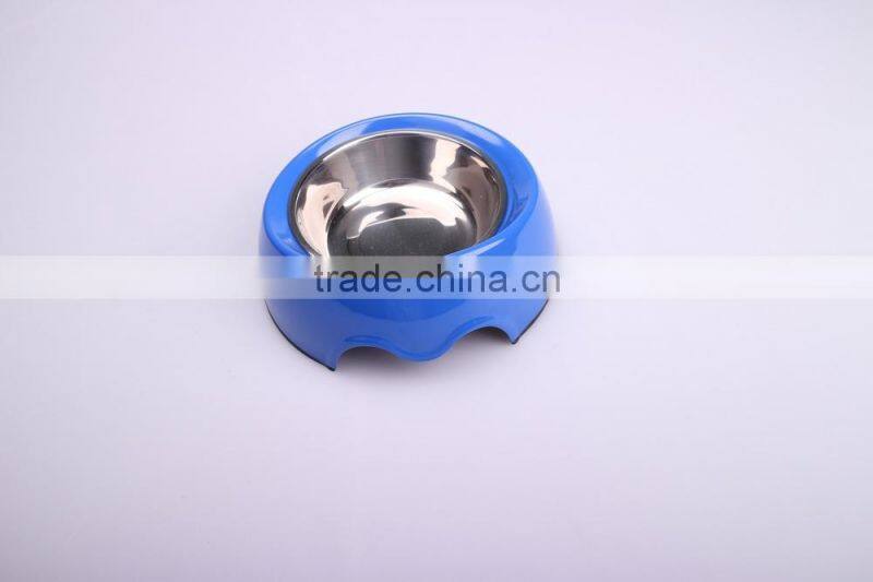 new design melamine dog bowl with stainless steel bowl