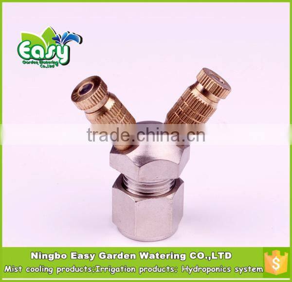 3/8'' Brass slip lock joint connector with 6 spray site. End cap connector. Fog system base.