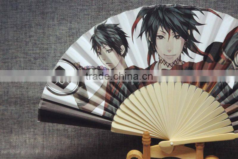 hot sale customized paper bamboo fan for gifts and wedding promotional gift
