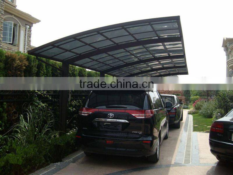 High ranking rust-proof aluminum frame polycarbonate covering carport canopy