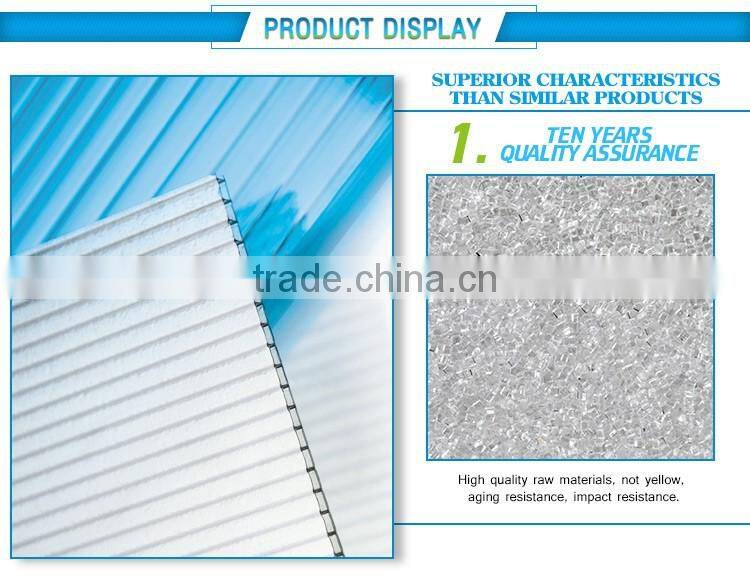 Polycarbonate types of roof covering sheets muti-wall structure 100% Bayer material