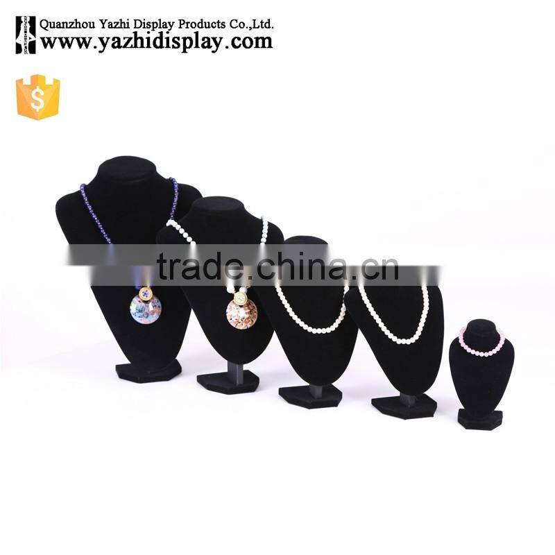 Black PU Leather mannequin for necklace dispaly