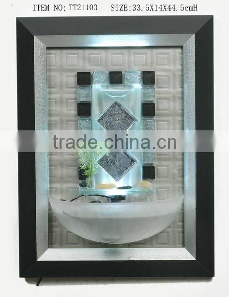 wall-mounted water fountain with led light for home decoration