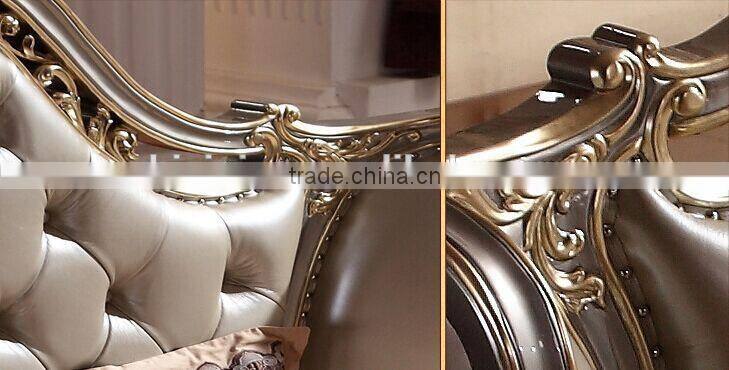 European Style Wood Carved Bed, Elegant and Royal King Size Bed, Luxury Bedroom Furniture Set (BF01-ML012)