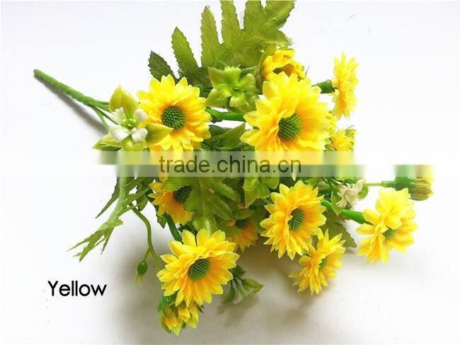 Home decor silk fabric chrysanthemum artificial flower