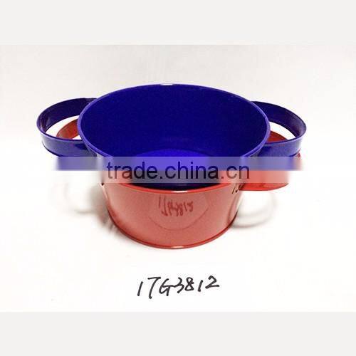 China manufacturer custom different sizes half round container garden pot for flower made from zinc metal iron