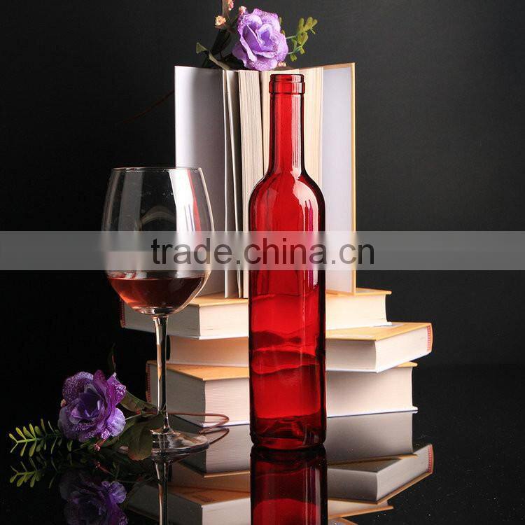 Factory selling Welcome OEM Good Quality red glass wine bottles