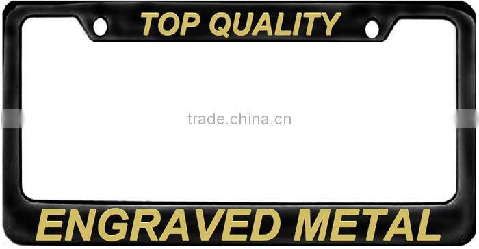 Custom Logo Engrave Black USA License Plate Frame