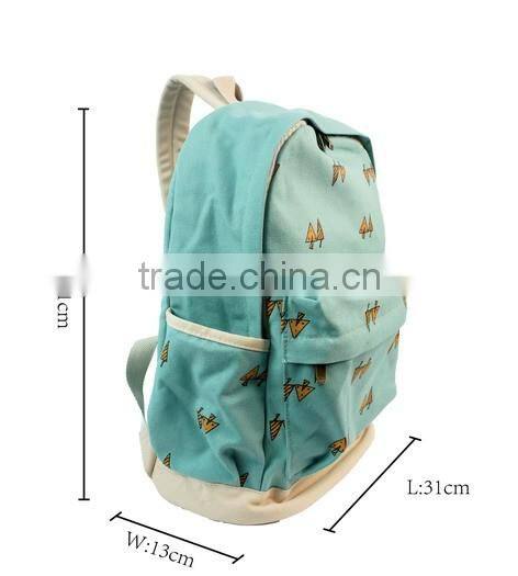 Little Tree Printting Canvas Water Resistant Backpack Cute for Girls