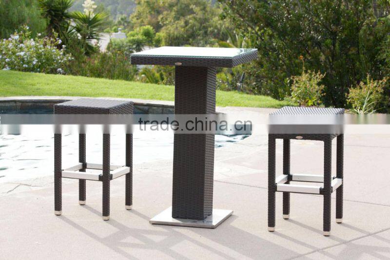 2017 TRADE ASSURANCE Outdoor Poly Rattan Woven wicker new model bar chair furniture