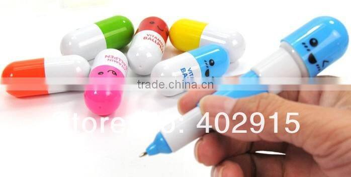 Supply Creative cute face ballpoint pen / telescopic pen