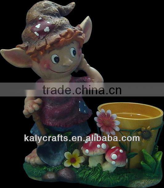 bee with plant pot flower pot polyresin garden animal