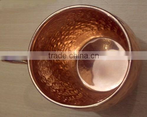 AMAZON BEST SELLING FDA APPROVED 470 ML 100% PURE COPPER BARREL HAMMERED MOSCOW MULE MUG