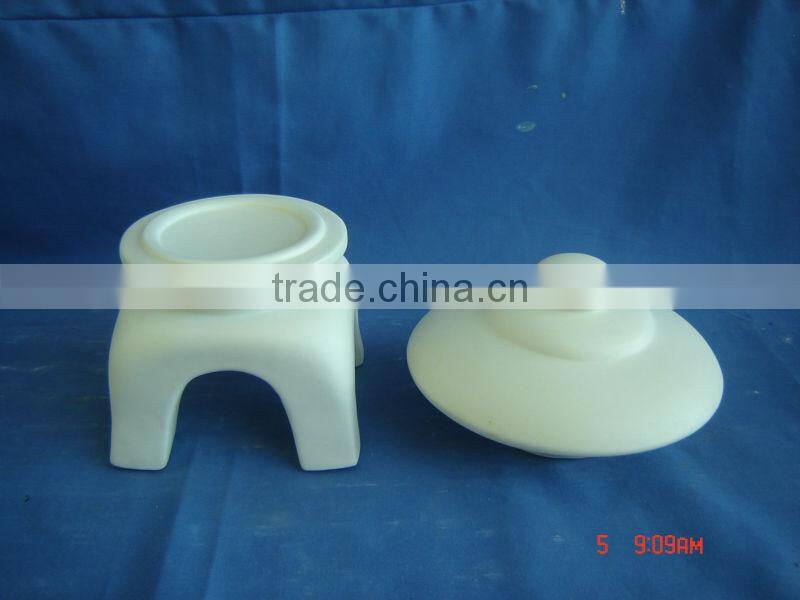 bisque candle holder halloween ceramic houses