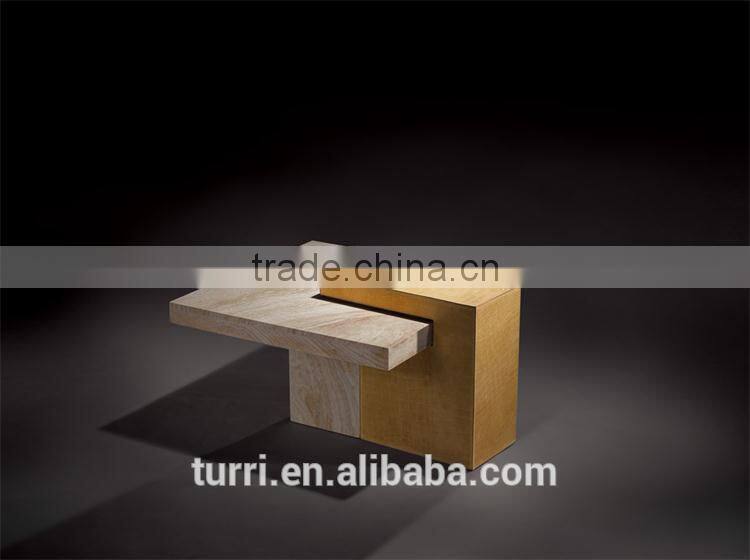 Modern white and yellow veins all marble combined console table