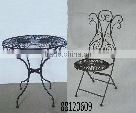 Metal table and chairs