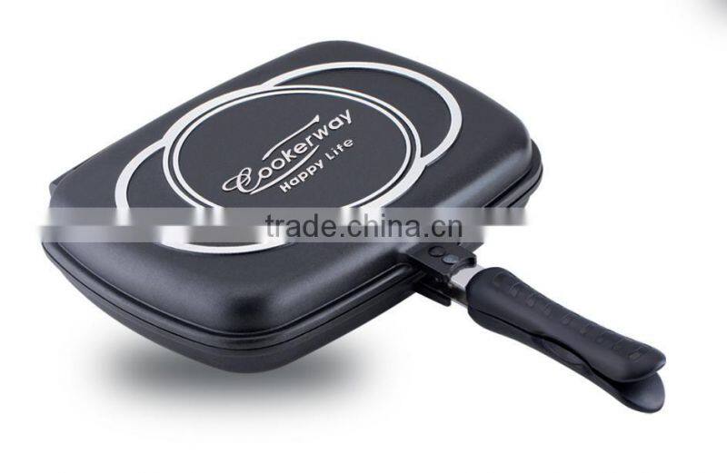 non-stick square double frying pan