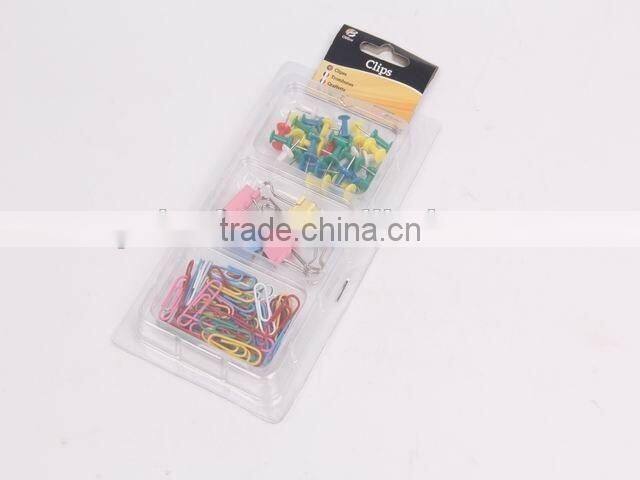 Clamp+Paper clips+Push pin/stationery set