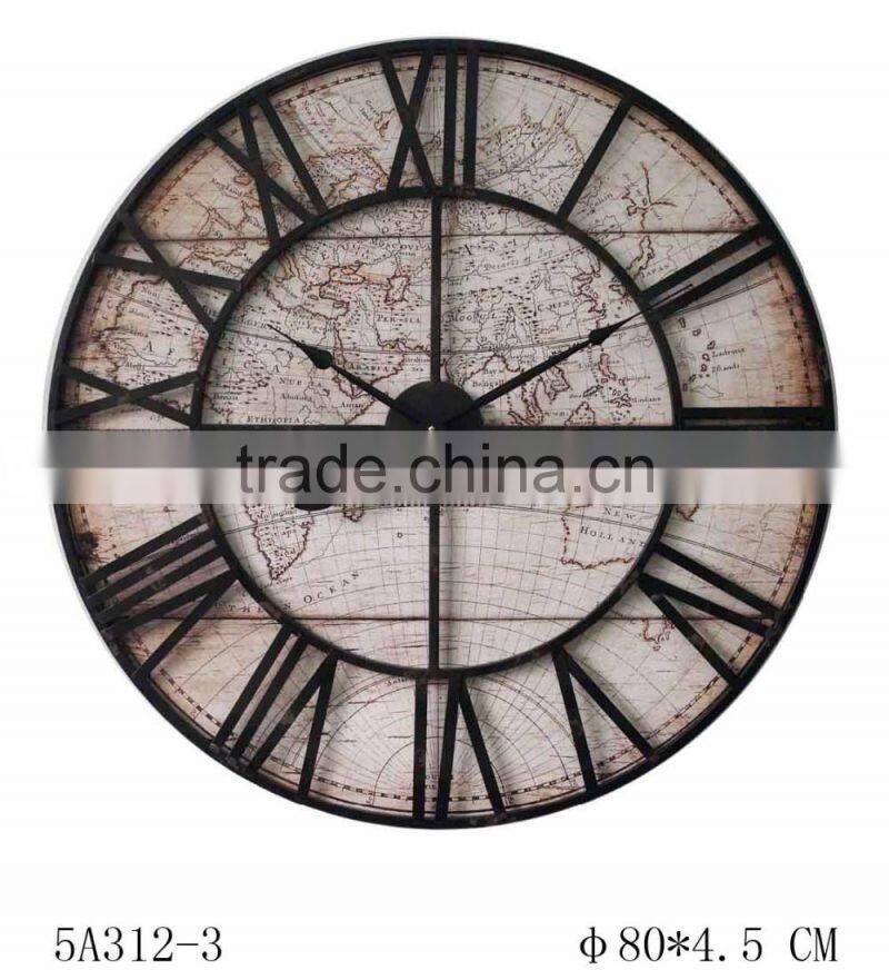 irregular 80"D antique black metal clock wall decorative