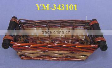 Handmade Willow Plate with Wooden Handle