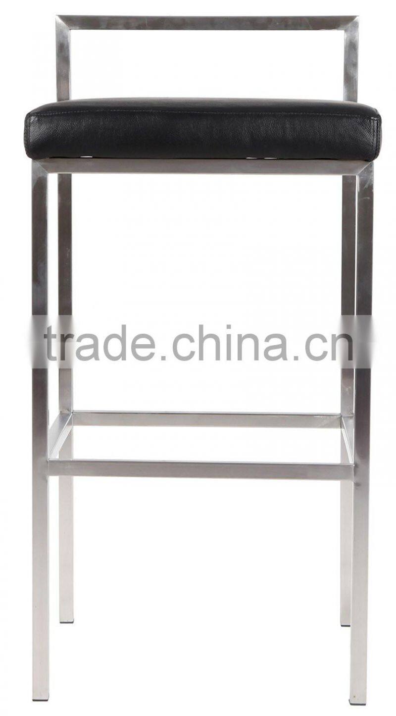 Factory price stainless steel frame metal type chair comfortable new design high bar chair