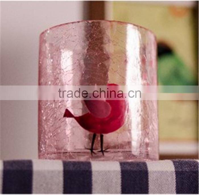 Glass Ball shaped Cracked Votive Candle Holder