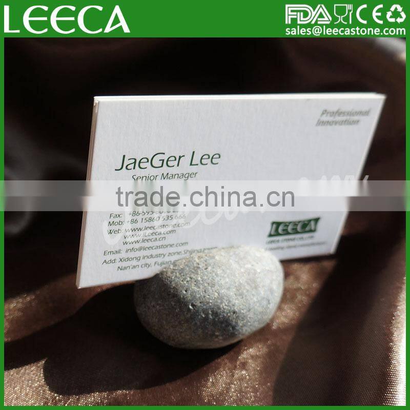 Hot sale high quality natural beautiful pebble stone creative cardcase crafts