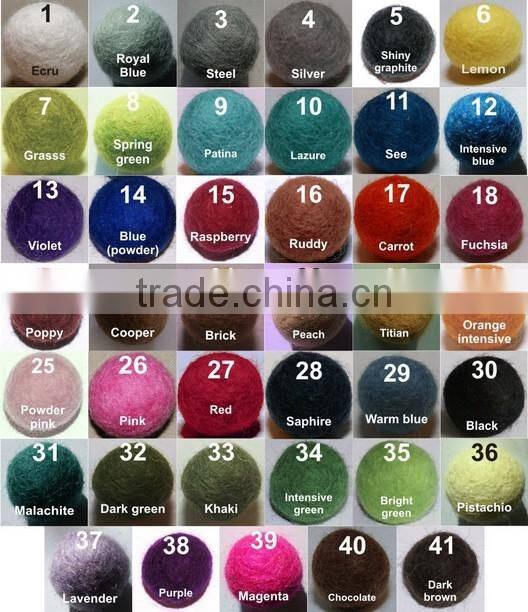 2017 New Products Handmade Craft eco friendly 2cm Wool Nepal Felt material Dryer Balls Necklace for Jewelry Beads Made in China