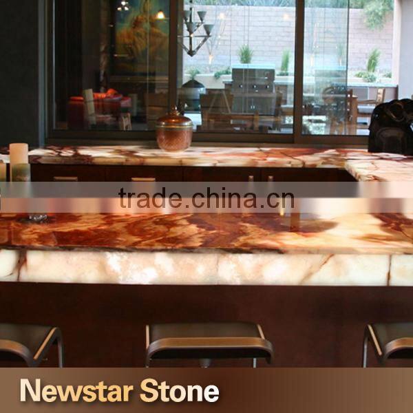 Chinese polished backlit onyx bar countertop,onyx countertop