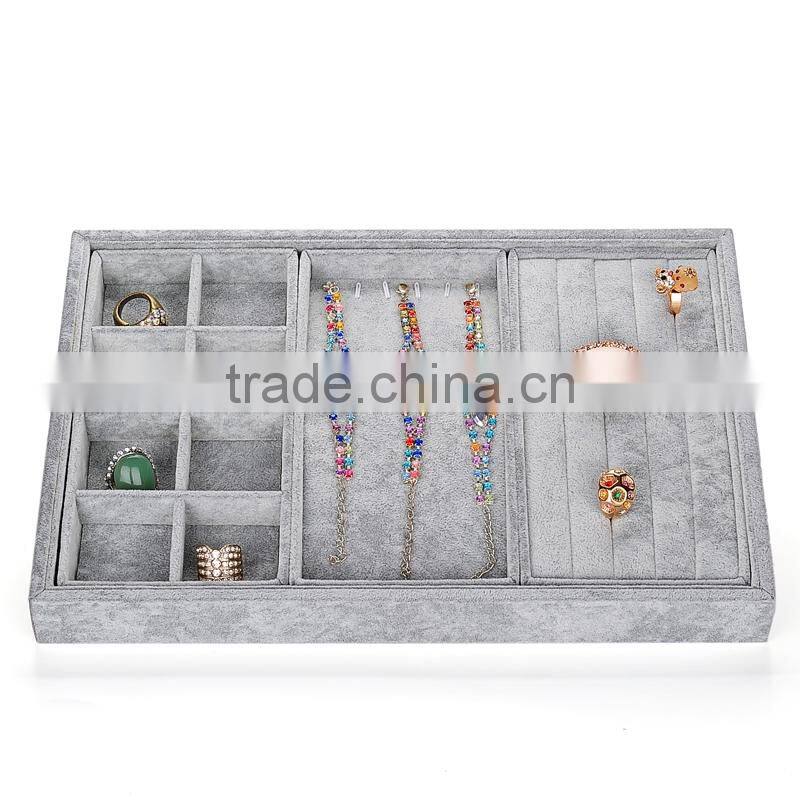 3 pieces multifunction combined velvet display jewelry box