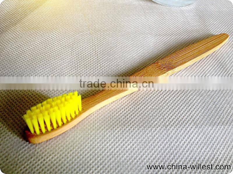 color bristle bamboo handle toothbrush