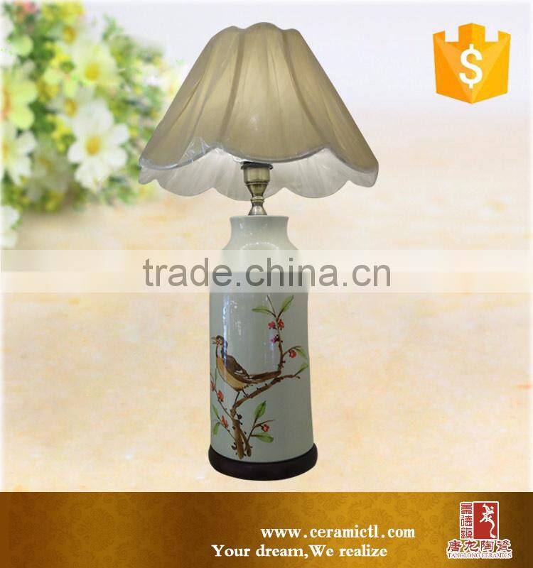 Dark blue art bedroom ceramic table lamps
