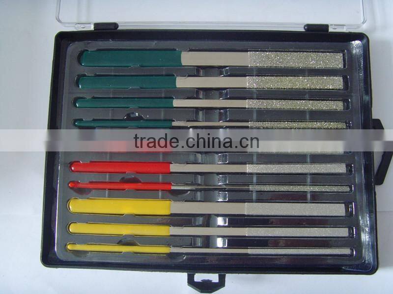 10pcs Flat Taper diamond file sets with different diamond grit