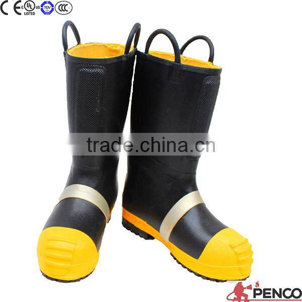CE EN certificated fire fighter boots with anti alip function