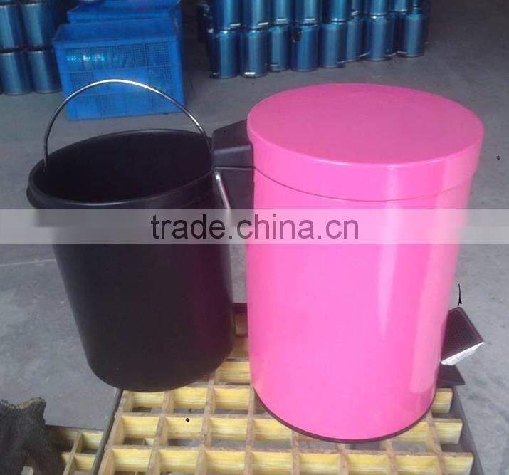 red color 410# stainless steel dustbin/trashcan with good quality