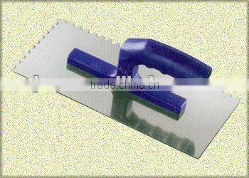 plastic handle stainless steel notched plastering trowel