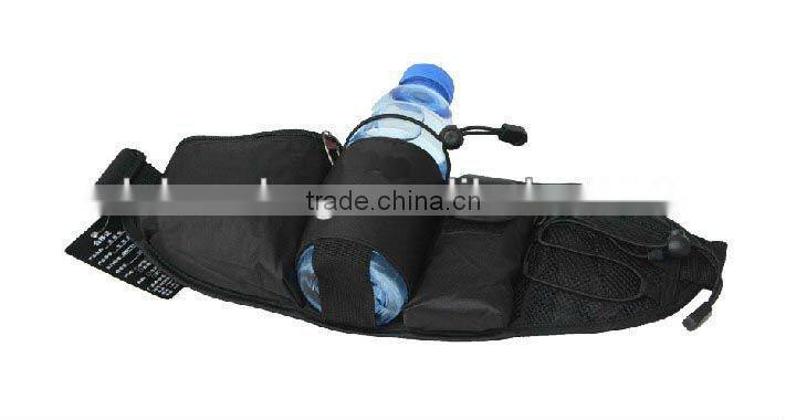 Black Nylon Waist Outdoor Bottle Bag