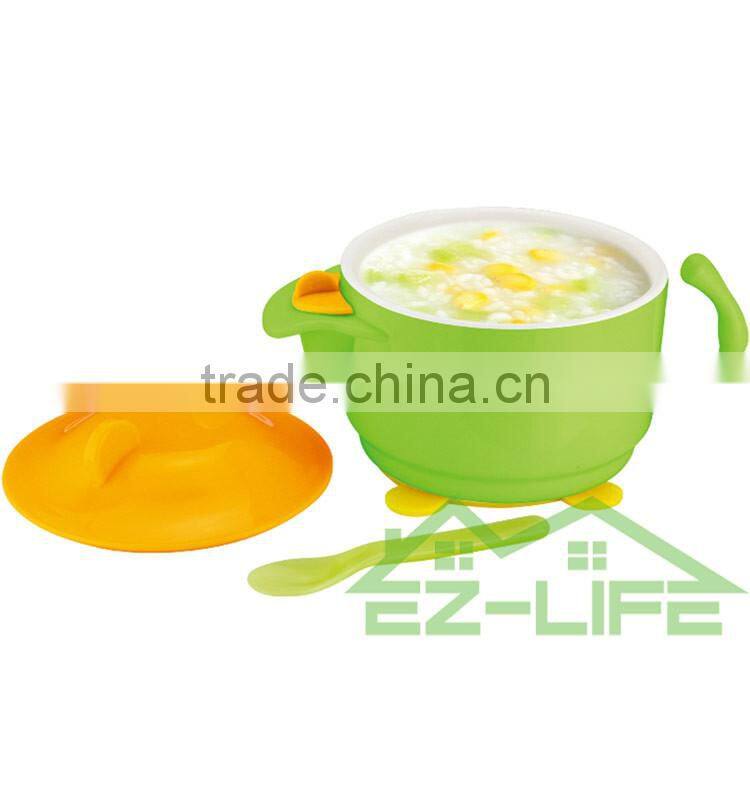 100% PLA plastic can inject warm water to keep food thermal baby bowls with lids