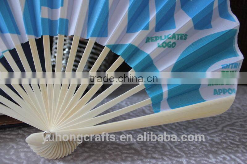 Bamboo cloth hand fans for gift