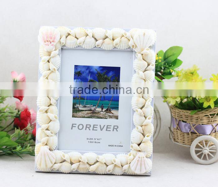 Hot Sale Beautiful Shell Powder Pearl Picture Frame Wholasale Creative Picture Frame Souvenir Picture Frame