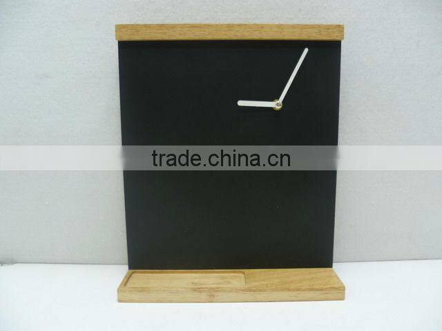wood decoration blackboard clock write on clock