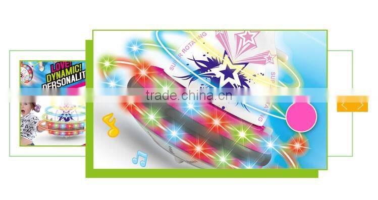 High quality plastic kids toy laser spinning top