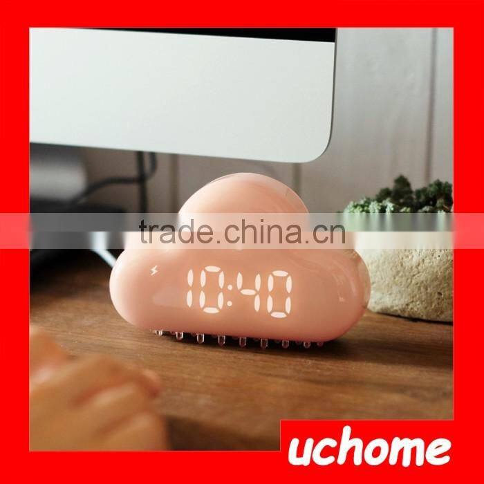 UCHOME Digital Geometric Alarm Clock Muid Voice-Activated Desktop Backlight Time Date Cloud Clock/Cloud Shape Kids Alarm Clock